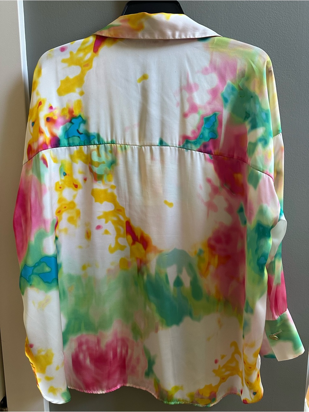 Zara Multicolor Watercolor Collar Button-Up Shirt - Picture 3 of 3